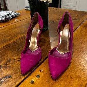 Ted Baker fuchsia pink d’Orsay style suede 4”heels size 10